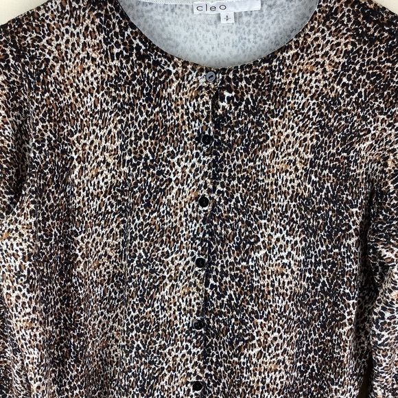 ANIMAL PRINT CLEO CREW NECK CARDIGAN - Picture 4 of 5
